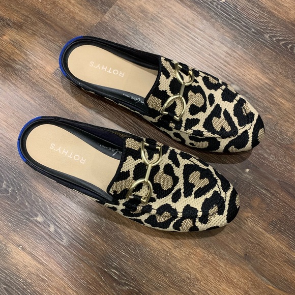 Rothy's Black and Cream Leopard Mules - Picture 4 of 5